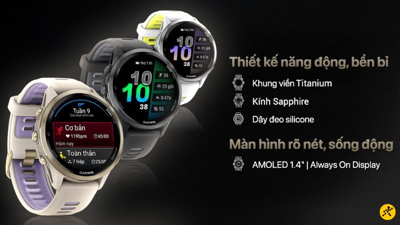 Garmin Forerunner 970 trang bị màn hình AMOLED 1.4 inch Garmin Forerunner 970 trang bị màn hình AMOLED 1.4 inch