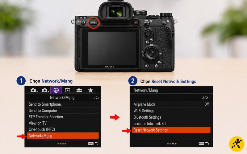 Reset cài đặt mạng bằng cách chọn Reset Network Settings Reset cài đặt mạng bằng cách chọn Reset Network Settings