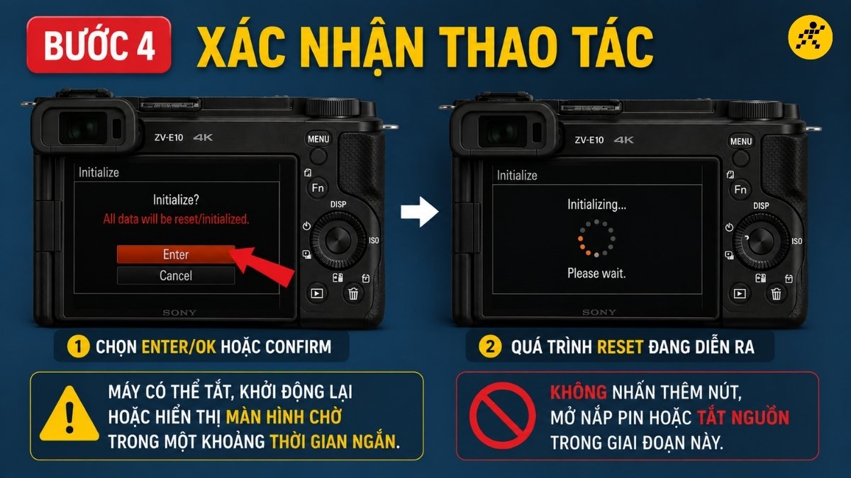 Chọn Enter/OK hoặc Confirm Chọn Enter/OK hoặc Confirm