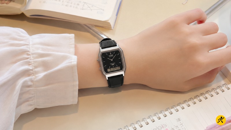 Đồng hồ Casio Vintage 29.8 mm Unisex AQ-230EL-1ADF ph&ugrave; hợp với nữ sinh thanh lịch mang đi đi học hằng ng&agrave;y
