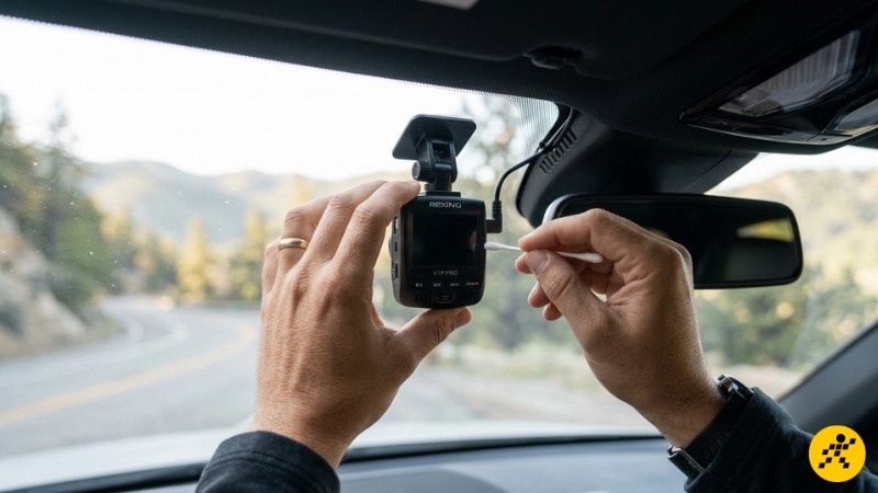 Dùng tăm bông vệ sinh chân cắm nguồn camera Dùng tăm bông vệ sinh chân cắm nguồn camera
