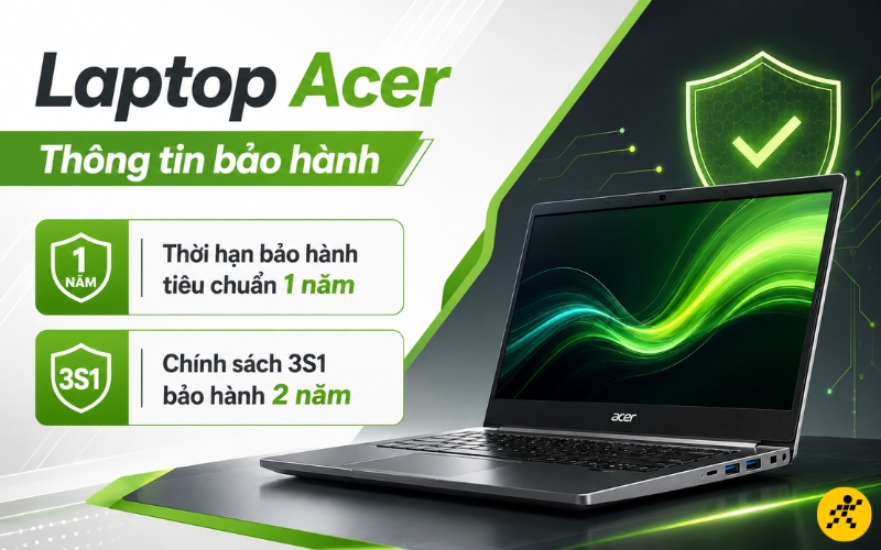 Bảo hành tiêu chuẩn 1 năm, bảo hành 3S1 2 năm (tùy máy) Bảo hành tiêu chuẩn 1 năm, bảo hành 3S1 2 năm (tùy máy)