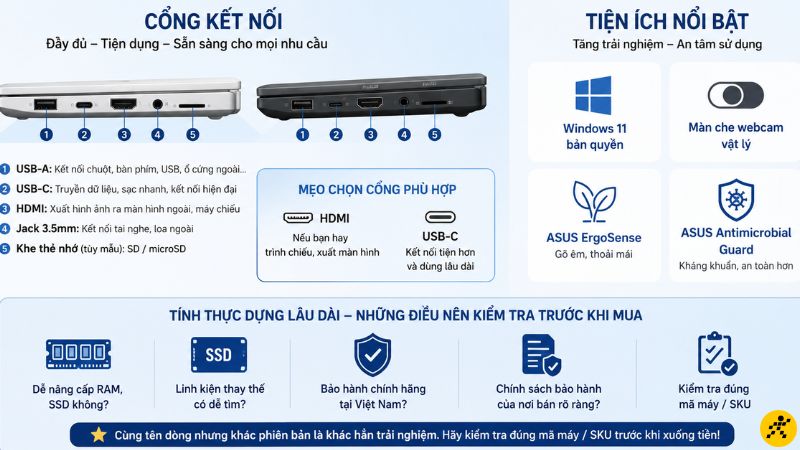 Đa dạng cáccổng kết nối sẽ giúp bạn thuận tiện sử dụng lâu dài Đa dạng cáccổng kết nối sẽ giúp bạn thuận tiện sử dụng lâu dài