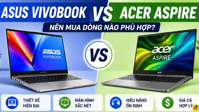 ASUS Vivobook v Acer Aspire ên mua dòng nào phù hợp? ASUS Vivobook với Acer Aspire ên mua dòng nào phù hợp?