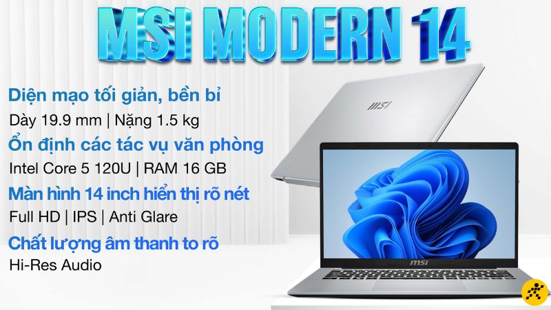 Laptop MSI Modern 14 F1MG - 432VN