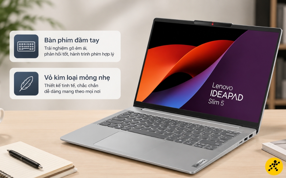 Lenovo IdeaPad Slim 5 bàn phím nhẹ, thiết kế tinh tế Lenovo IdeaPad Slim 5 bàn phím nhẹ, thiết kế tinh tế