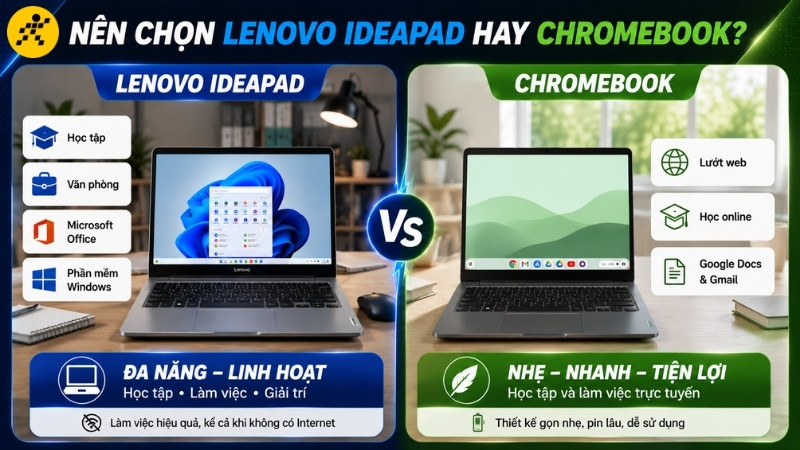 Lựa chọn giữa Lenovo IdeaPad và Chromebook Lựa chọn giữa Lenovo IdeaPad và Chromebook