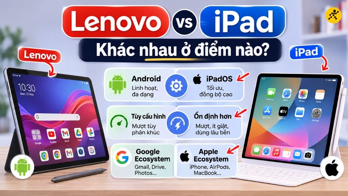 Khác biệt giữa máy tính bảng Lenovo và iPad Khác biệt giữa máy tính bảng Lenovo và iPad