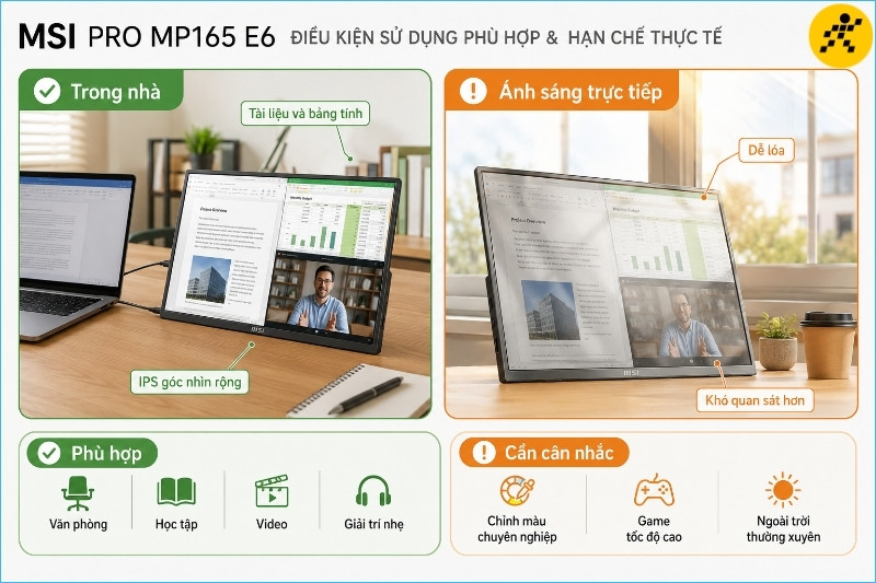 Màn hình phù hợp hơn với không gian trong nhà và các tác vụ phổ thông hằng ngày Màn hình phù hợp hơn với không gian trong nhà và các tác vụ phổ thông hằng ngày