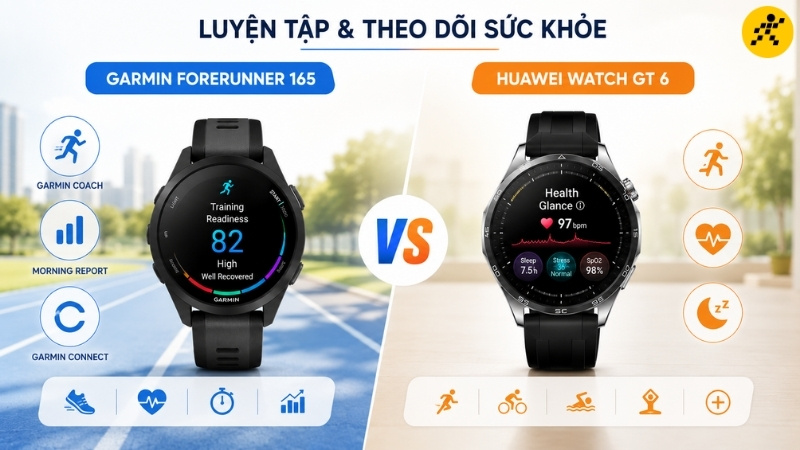 T&iacute;nh năng luyện tập v&agrave; theo d&otilde;i sức khỏe