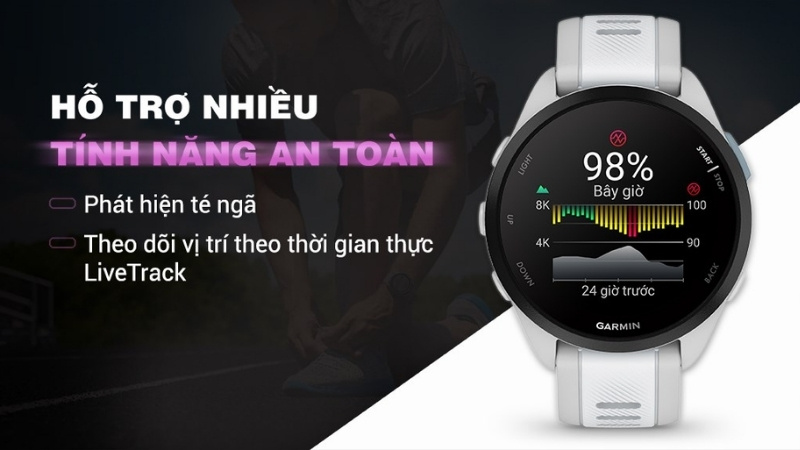 Garmin Forerunner 165 sở hữu nhiều tính năng an toàn Garmin Forerunner 165 sở hữu nhiều tính năng an toàn