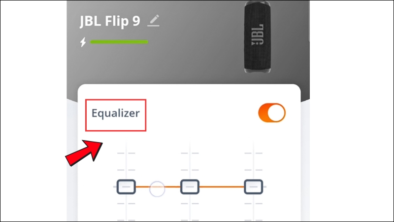 Chọn mục Equalizer ngay phía dưới thanh hiển thị dung lượng pin Chọn mục Equalizer ngay phía dưới thanh hiển thị dung lượng pin