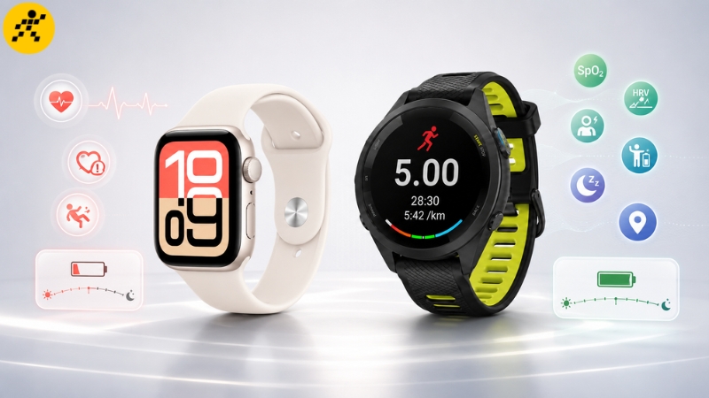 Garmin nổi bật về sức khỏe, pin dài; Apple Watch SE thuận tiện sử dụng mỗi ngày Garmin nổi bật về sức khỏe, pin dài; Apple Watch SE thuận tiện sử dụng mỗi ngày