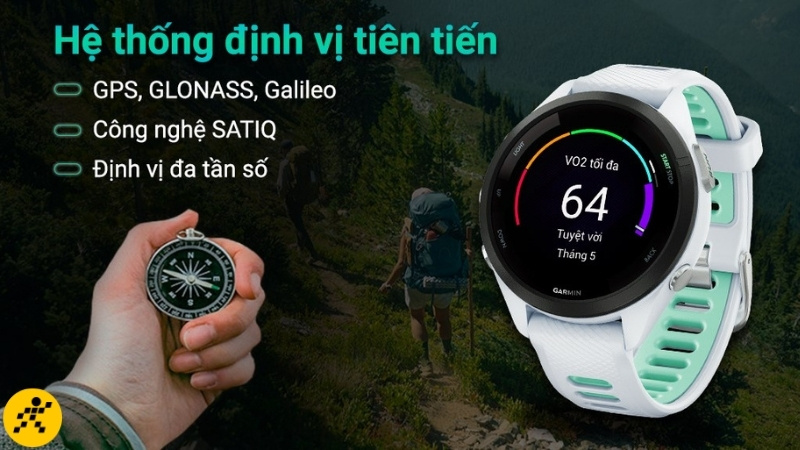 Garmin Forerunner 265S định vị đa băng tần, ổn định hơn khi chạy nơi nhiều vật cản lớn Garmin Forerunner 265S định vị đa băng tần, ổn định hơn khi chạy nơi nhiều vật cản lớn