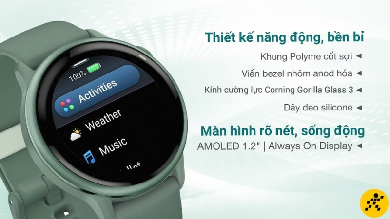 Vivoactive 6 có mặt 42,2 mm, viền nhôm anod hóa và trọng lượng 23 g Vivoactive 6 có mặt 42,2 mm, viền nhôm anod hóa và trọng lượng 23 g