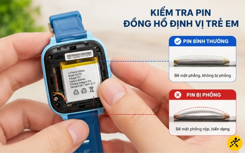 Kiểm tra xem pin có bị phồng không Kiểm tra xem pin có bị phồng không