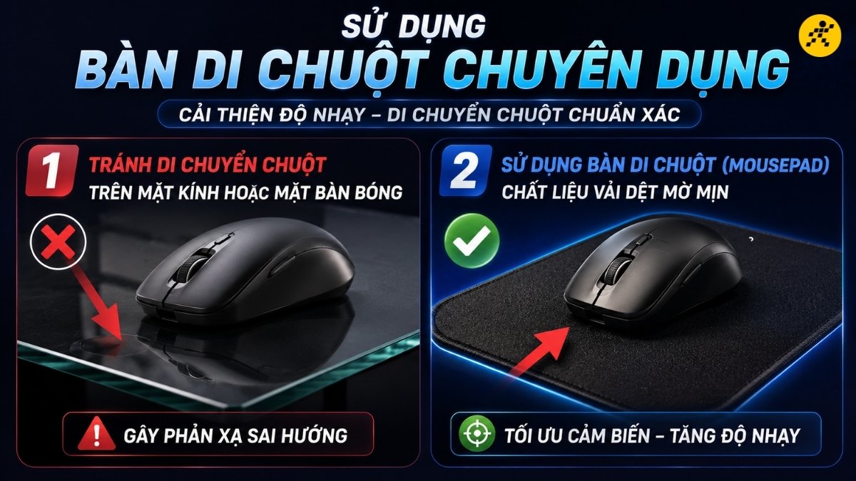 Sử dụng bàn di chuột chuyên dụng Sử dụng bàn di chuột chuyên dụng