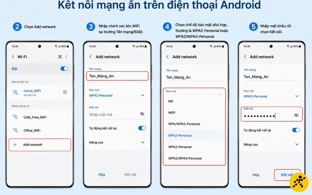 Kết nối mạng ẩn trên điện thoại Android Kết nối mạng ẩn trên điện thoại Android