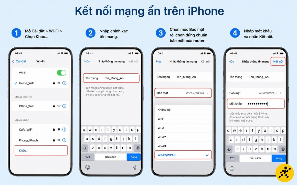 Kết nối mạng ẩn trên iPhone Kết nối mạng ẩn trên iPhone
