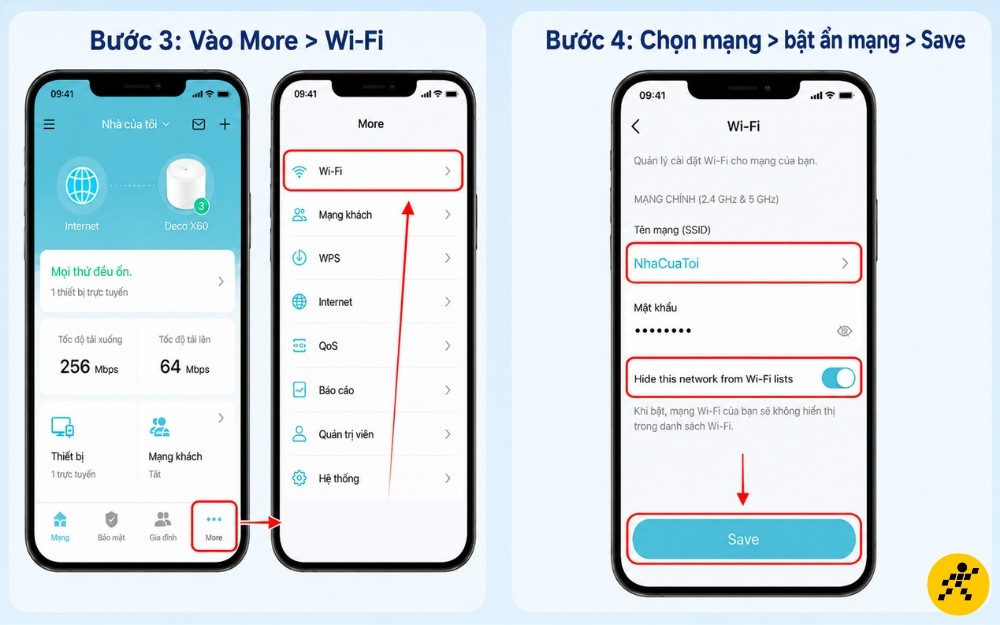 Ẩn mạng WiFi TP-Link trên ứng dụng Deco Ẩn mạng WiFi TP-Link trên ứng dụng Deco