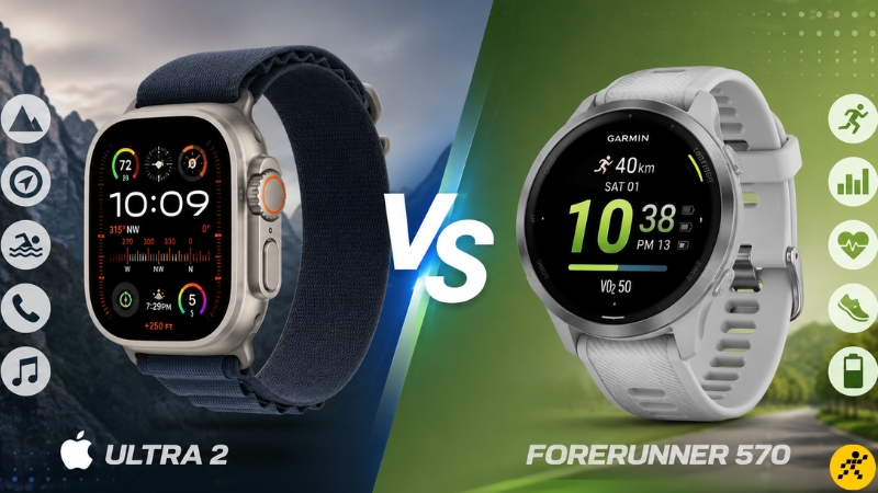 N&ecirc;n chọn Apple Watch Ultra 2 hay Garmin Forerunner 570?