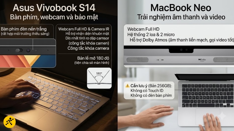 So sánh bàn phím, webcam và bảo mật So sánh bàn phím, webcam và bảo mật