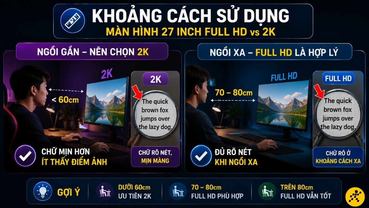 Khoảng cách sử dụng Khoảng cách sử dụng
