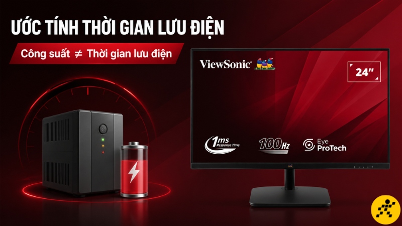 UPS cần đủ công suất, dung lượng pin cùng thời gian lưu điện để tắt máy an toàn UPS cần đủ công suất, dung lượng pin cùng thời gian lưu điện để tắt máy an toàn