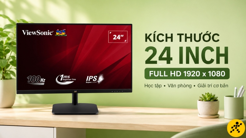 ViewSonic VA2432-H 24 inch Full HD, hiển thị rõ cho học tập và văn phòng cơ bản ViewSonic VA2432-H 24 inch Full HD, hiển thị rõ cho học tập và văn phòng cơ bản