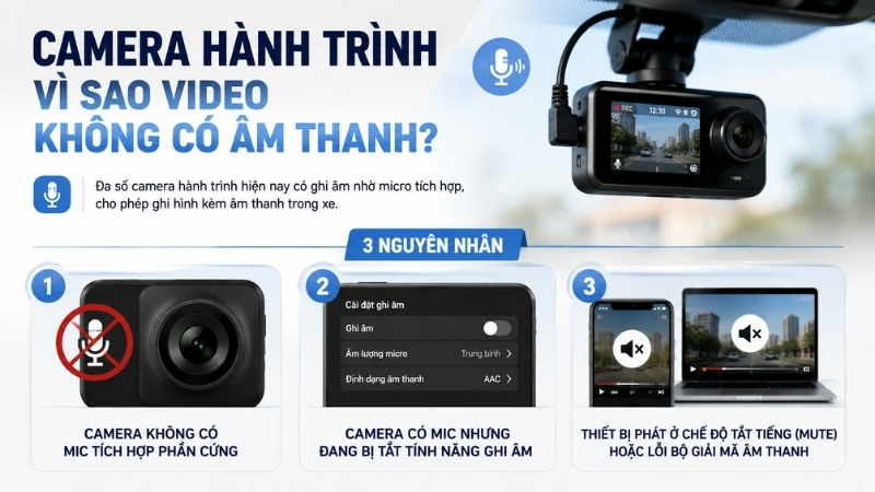 Hầu hết các camera hành trình hiện nay đều có ghi âm Hầu hết các camera hành trình hiện nay đều có ghi âm