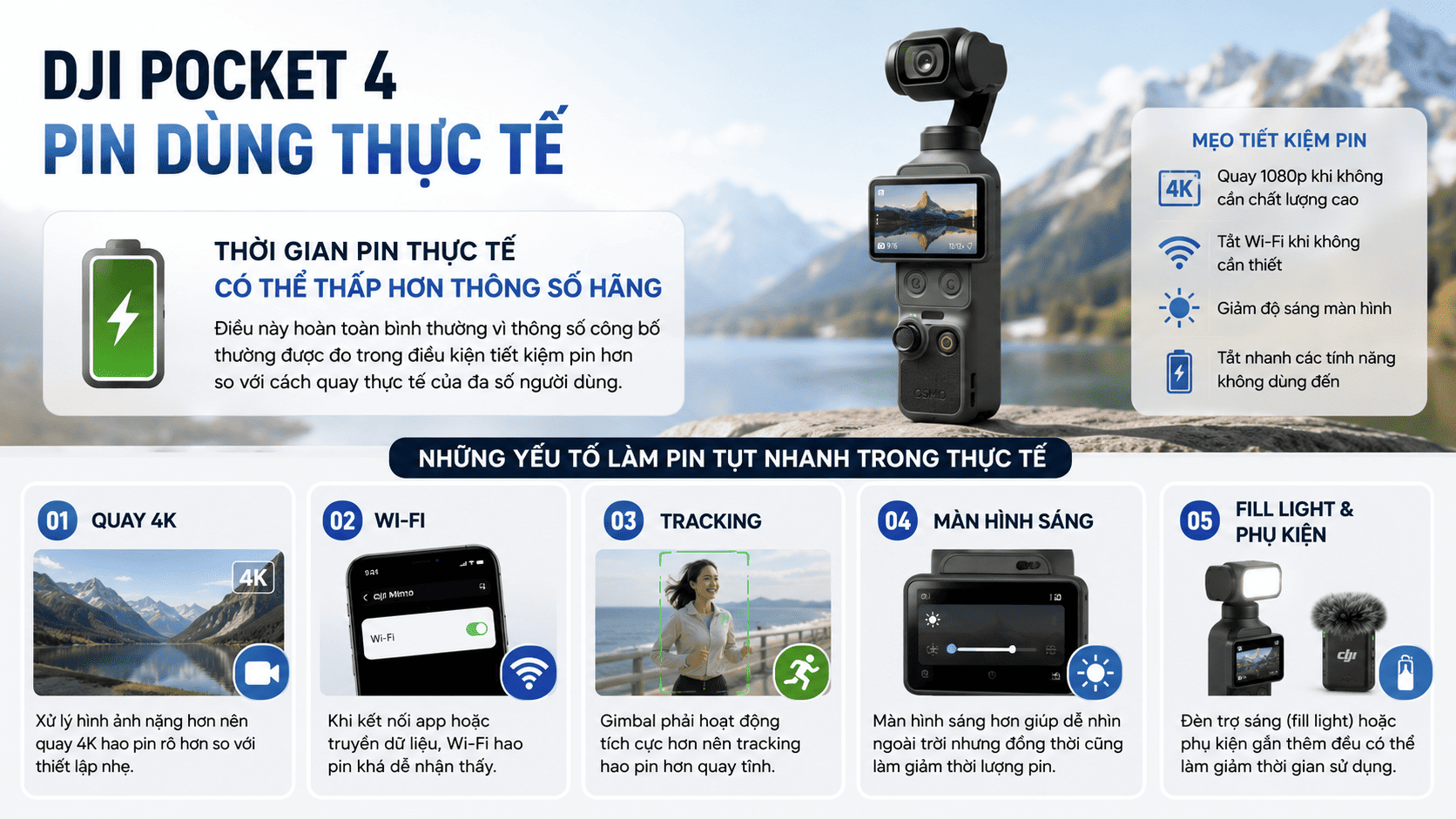 Những yếu tố l&agrave;m pin tụt nhanh trong thực tế