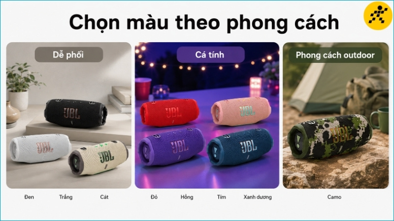 Màu trung tính dễ phối nội thất, màu nổi bật thể hiện cá tính, còn Camo phù hợp phong cách ngoài trời Màu trung tính dễ phối nội thất, màu nổi bật thể hiện cá tính, còn Camo phù hợp phong cách ngoài trời