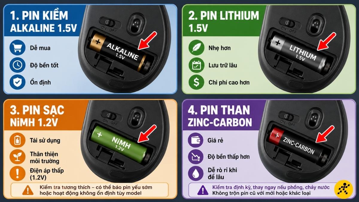 Pin phù hợp cho chuột Logitech Pin phù hợp cho chuột Logitech