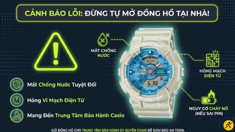 Việc tự ý tháo mở đồng hồ mà không có dụng cụ sẽ làm đồng hồ hư hỏng nặng Việc tự ý tháo mở đồng hồ mà không có dụng cụ sẽ làm đồng hồ hư hỏng nặng