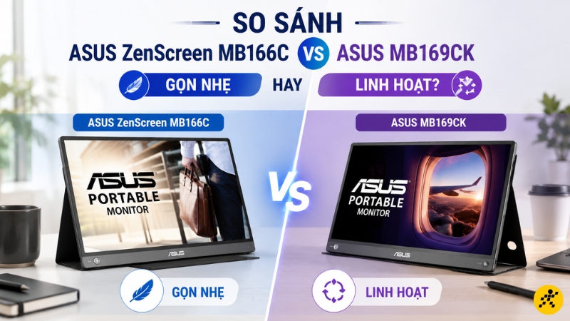 Nên chọn Asus ZenScreen MB166C hay MB169CK? Nên chọn Asus ZenScreen MB166C hay MB169CK?