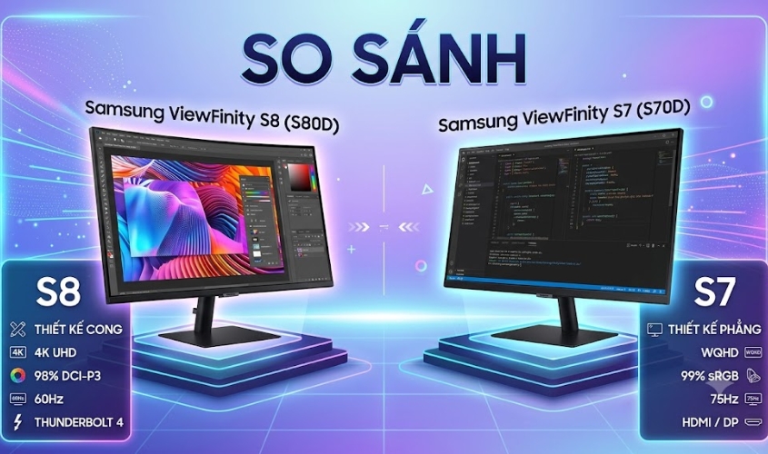 Nên mua Samsung Viewfinity S8 hay S7 Nên mua Samsung Viewfinity S8 hay S7