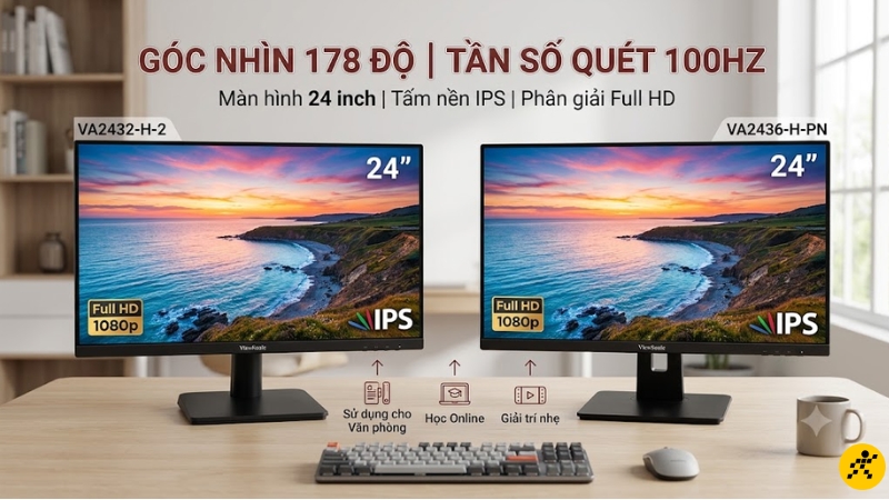 Màn hình: Cả hai đều Full HD IPS 100Hz dễ dùng Màn hình: Cả hai đều Full HD IPS 100Hz dễ dùng