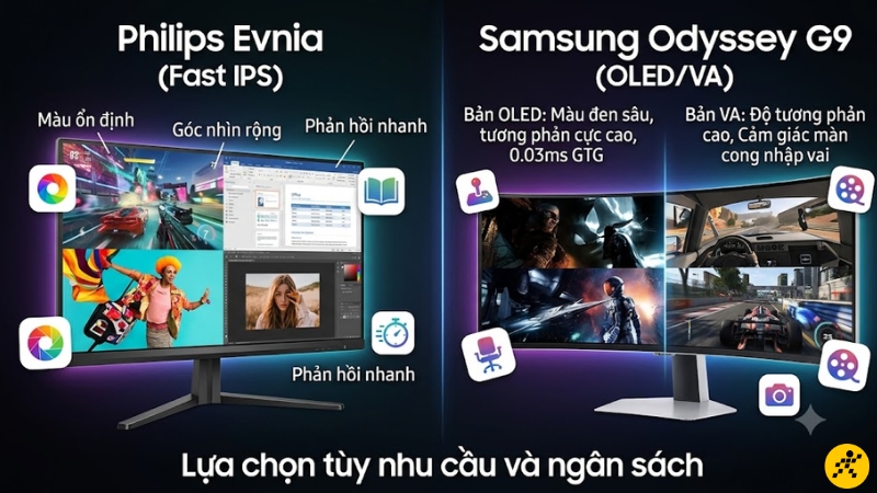 Philips Evnia dùng tấm nền Fast IPS, phù hợp với người muốn màu sắc ổn định Philips Evnia dùng tấm nền Fast IPS, phù hợp với người muốn màu sắc ổn định