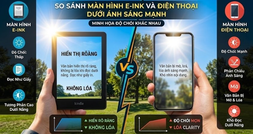 Màn hình E-ink và màn hình điện thoại khác nhau thế nào Màn hình E-ink và màn hình điện thoại khác nhau thế nào