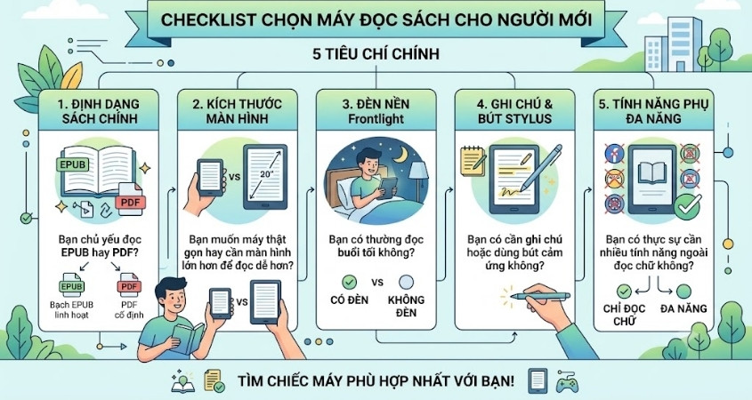 Cách chọn máy đọc sách cho người mới Cách chọn máy đọc sách cho người mới