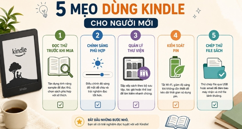 Mách bạn 5 mẹo dùng Kindle cho người mới Mách bạn 5 mẹo dùng Kindle cho người mới
