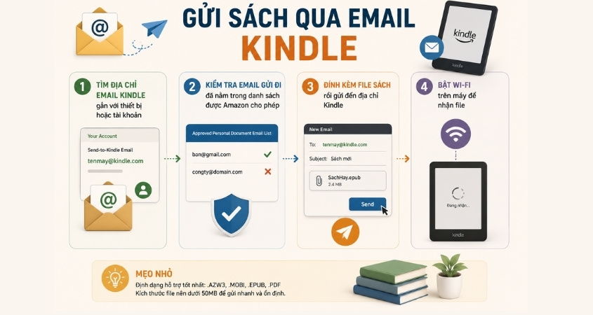 Cách gửi sách qua email Kindle Cách gửi sách qua email Kindle