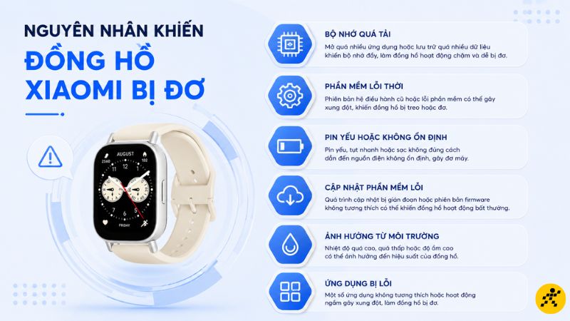 Nguyên nhân khiến đồng hồ Xiaomi bị đơ Nguyên nhân khiến đồng hồ Xiaomi bị đơ