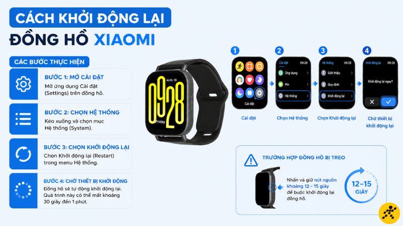 Cách tắt nguồn đồng hồ Xiaomi bằng nút nguồn Cách tắt nguồn đồng hồ Xiaomi bằng nút nguồn