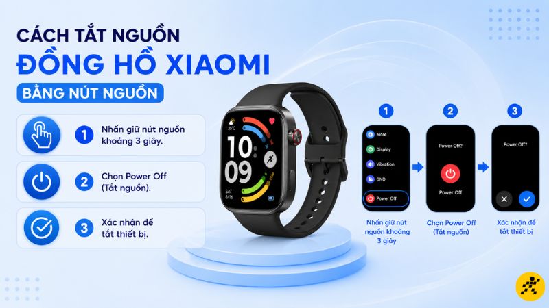 Cách tắt nguồn đồng hồ Xiaomi bằng nút nguồn Cách tắt nguồn đồng hồ Xiaomi bằng nút nguồn