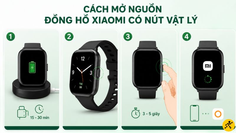 Cách mở nguồn đồng hồ Xiaomi Cách mở nguồn đồng hồ Xiaomi