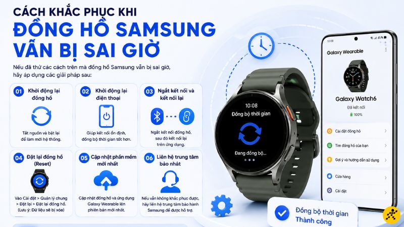 Cách khắc phục nhanh đồng hồ Samsung bị chậm gi Cách khắc phục nhanh đồng hồ Samsung bị chậm giờ