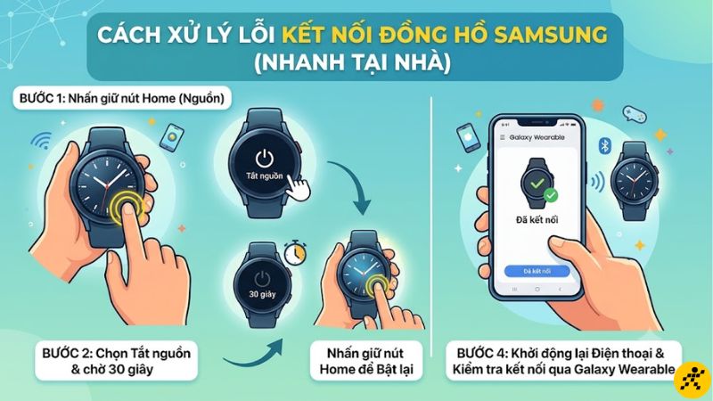 Khởi động lại Galaxy Watch và điện thoại Khởi động lại Galaxy Watch và điện thoại