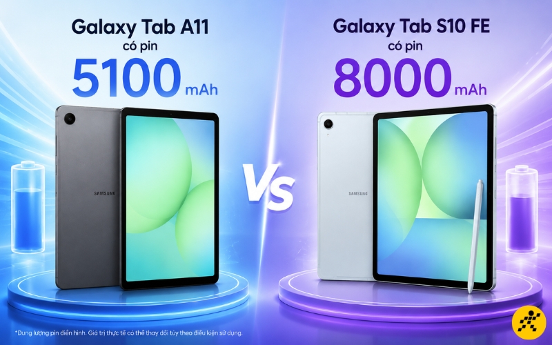 Tab S10 FE dung lượng pin cao v&agrave; sạc nhanh hơn