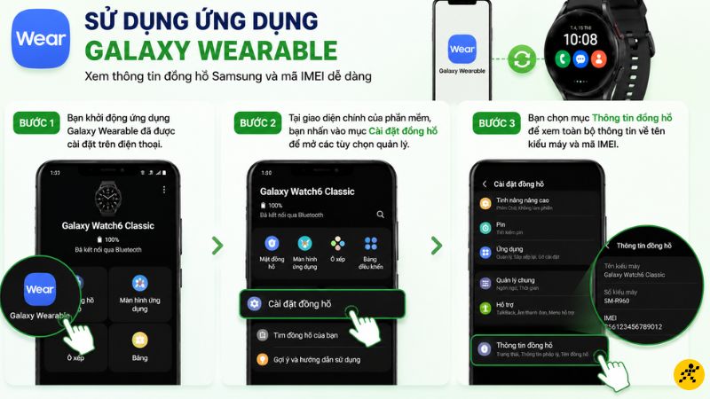 Sử dụng ứng dụng Galaxy Wearable Sử dụng ứng dụng Galaxy Wearable